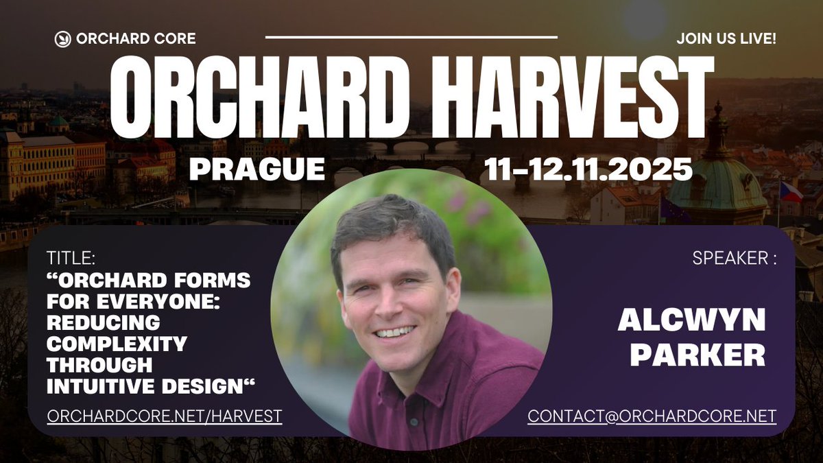 Alcwyn will also give a talk at this year's conference: 
"This talk delves into the usability challenges faced by non-technical users when creating forms within Orchard Core."
You can buy your ticket here: tickettailor.com/events/lombiqt…