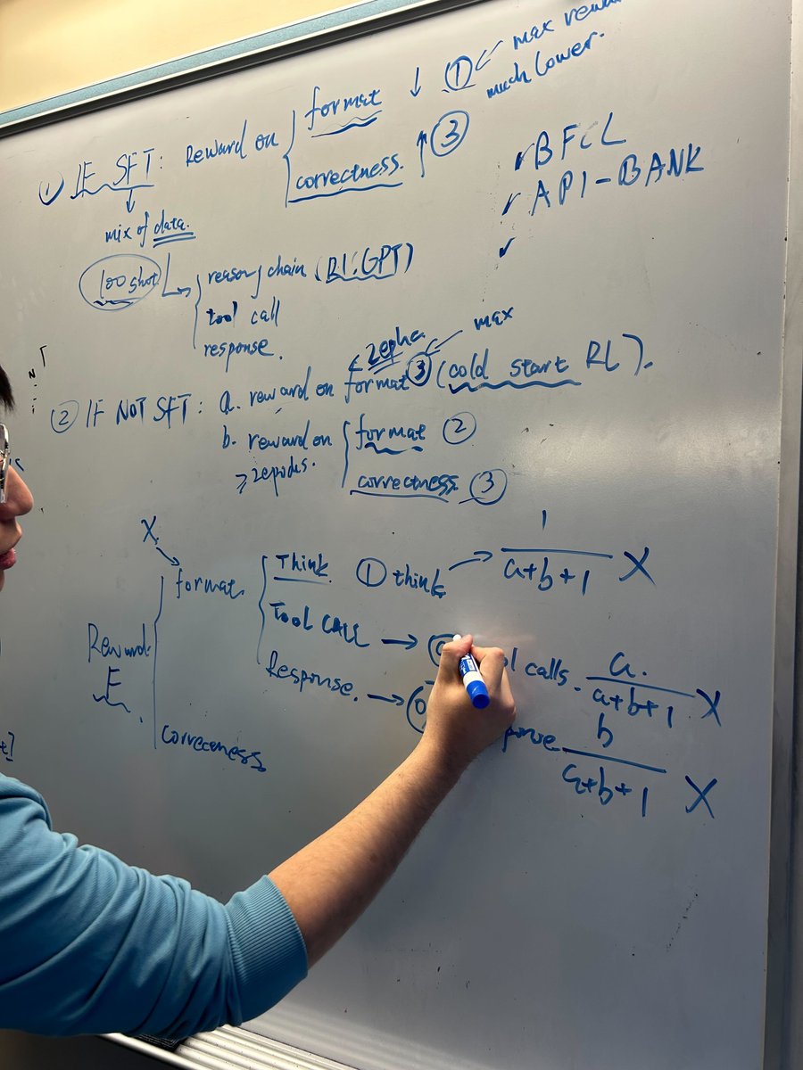Emre Can Acikgoz (@emrecanacikgoz) on Twitter photo Excited to shared that ToolRL is accepted to <a href="/NeurIPSConf/">NeurIPS Conference</a>🎉
I was watching <a href="/denny_zhou/">Denny Zhou</a>’s Simon Institute talk live, where in one slide, he defined RL Fine-Tuning as “directly optimize what you want”.
This very simple reframe completely shifted my perspective on training and the Excited to shared that ToolRL is accepted to <a href="/NeurIPSConf/">NeurIPS Conference</a>🎉
I was watching <a href="/denny_zhou/">Denny Zhou</a>’s Simon Institute talk live, where in one slide, he defined RL Fine-Tuning as “directly optimize what you want”.
This very simple reframe completely shifted my perspective on training and the