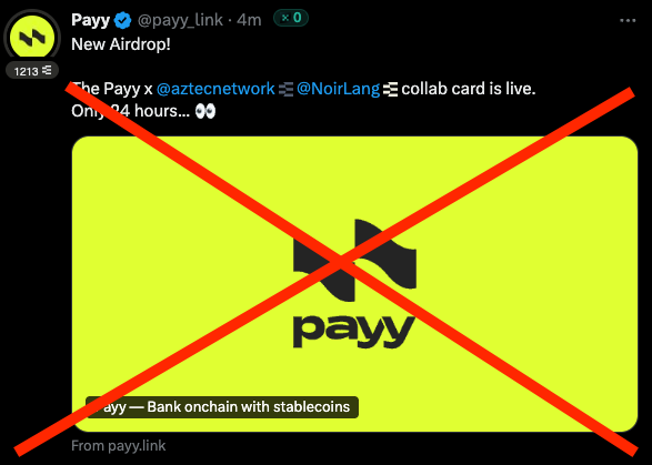 🚨ระวัง x <a href="/payy_link/">Payy</a> โดนแฮค ห้ามกด link เด็ดขาด ผมลองแล้ว มันจะให้ sign ใครเผลอกดไป โดนดูดหมดเป๋าได้เลย 😡