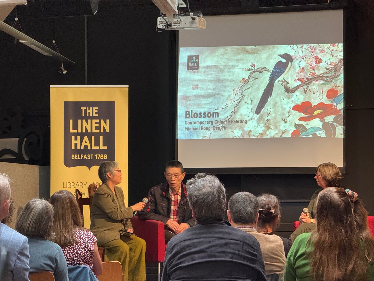 thelinenhall's tweet image. Many thanks to artist Michael Rong-Gen Yin who gave us all a fascinating insight into his creative process this afternoon at The Linen Hall to launch the Blossom: Contemporary Chinese Painting exhibition and to kick start Culture Night Belfast.

The exhibition will now run until…