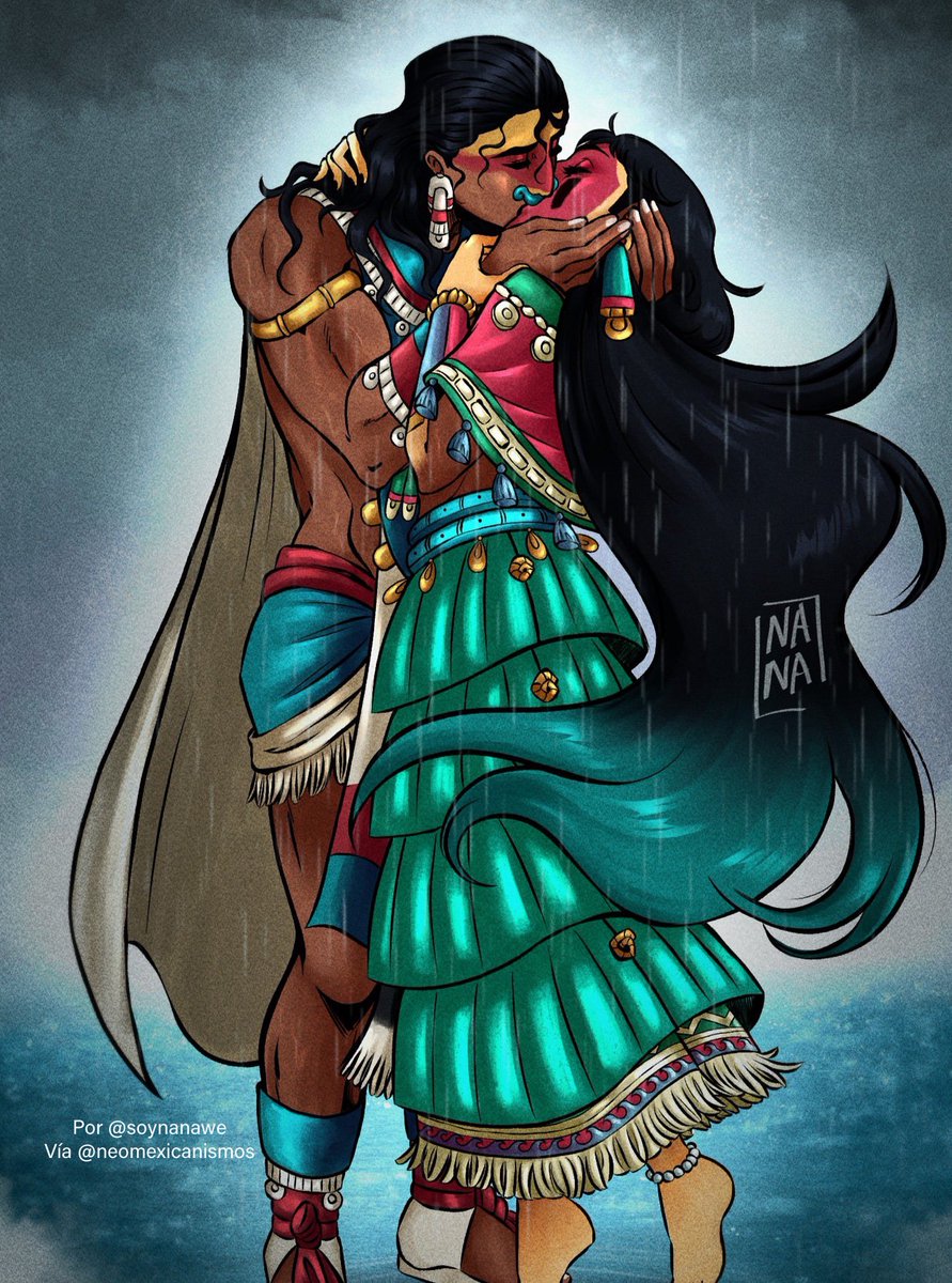 El amor de Tlaloc y Chalchiuhtlicue 💙🩵 Señor de la lluvia y el trueno ⛈️ Señora de los ríos, lagos y navegantes • Por• <a href="/soynanawe/">SoyNanaWe</a> #neomexicanismos