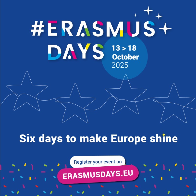 We have six days to make Europe shine through the #ErasmusPlus programme! 💙 
 
The #ErasmusDays have become a European tradition, and like any other: you can’t miss it!  

🔗 erasmusdays.eu/events/