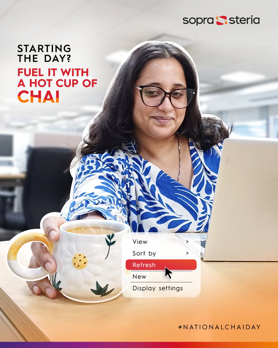 SopraSteria_IN's tweet image. At Sopra Steria India, every chai break is more than tea it’s connection, collaboration, and fresh ideas. Who’s your chai partner? Tag them!

#NationalChaiDay #WorkplaceVibes #SopraSteriaIndia #TheWorldIsHowWeShapeIt