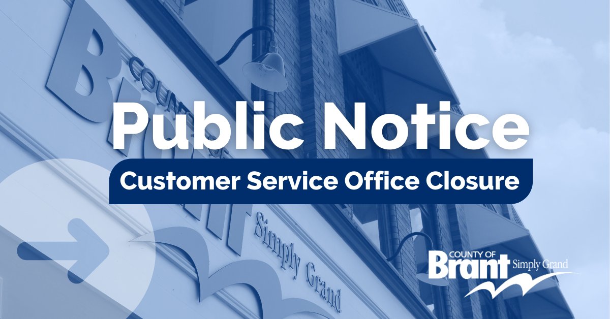 Due to sidewalk installation, the Paris Customer Service Office will be closed to the general public on Monday, September 22, 2025. 

Please visit the Burford Administration Office at 26 Park Avenue in Burford. 
Hours: Monday to Friday, 8:30 am to 4:30 pm