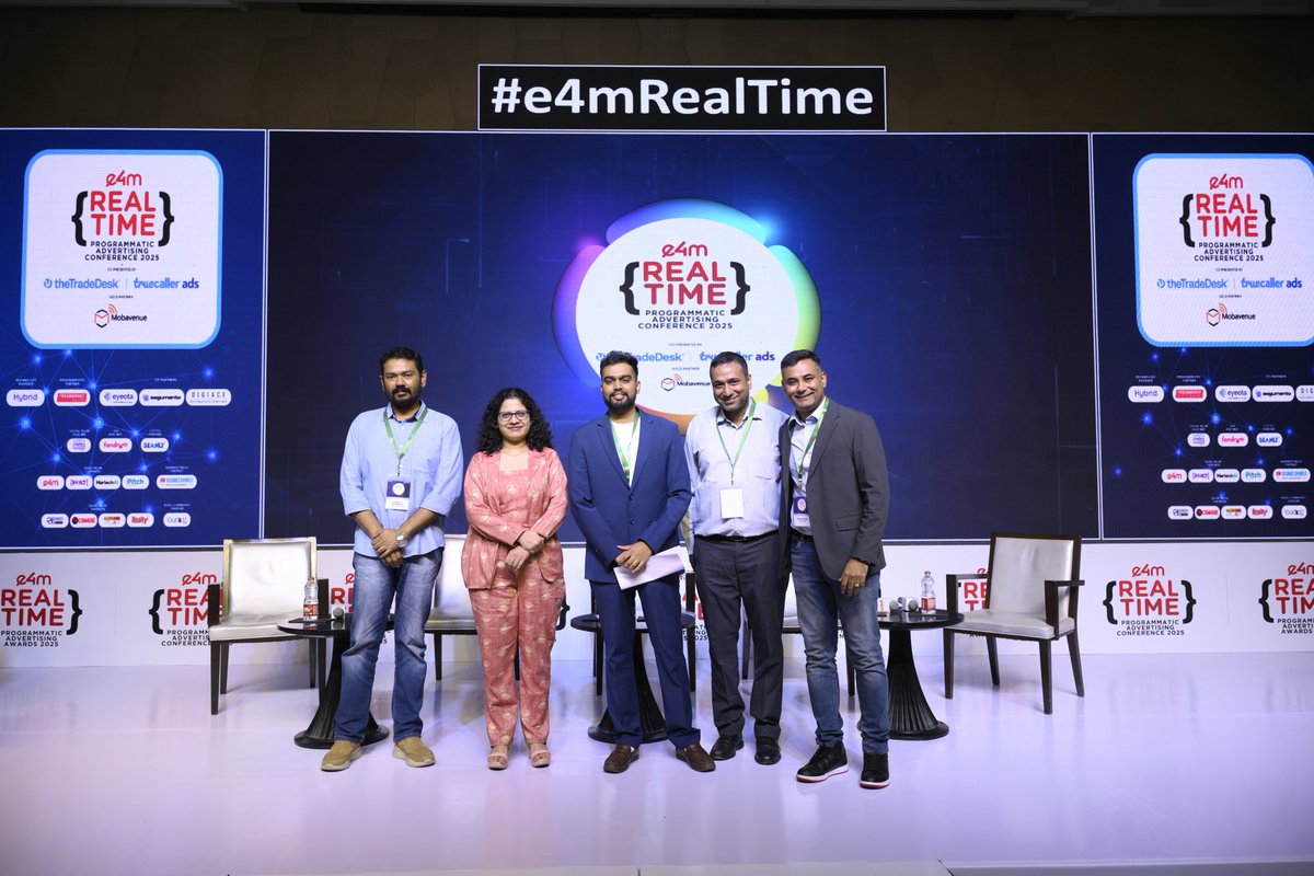 atharvashinde18's tweet image. Hosted a Panel Discussion at #e4mRealTime Programmatic Conference 2025 on &quot;Programmatic &amp;amp; E-commerce: Shaping Retail Advertising&apos;s Future.&quot;

Insights from experts:
- Somnath Mukherjee (Reliance Retail): Shift to data-driven buys, rising budgets.
- Ritu Mittal (Bayer): Tailored…