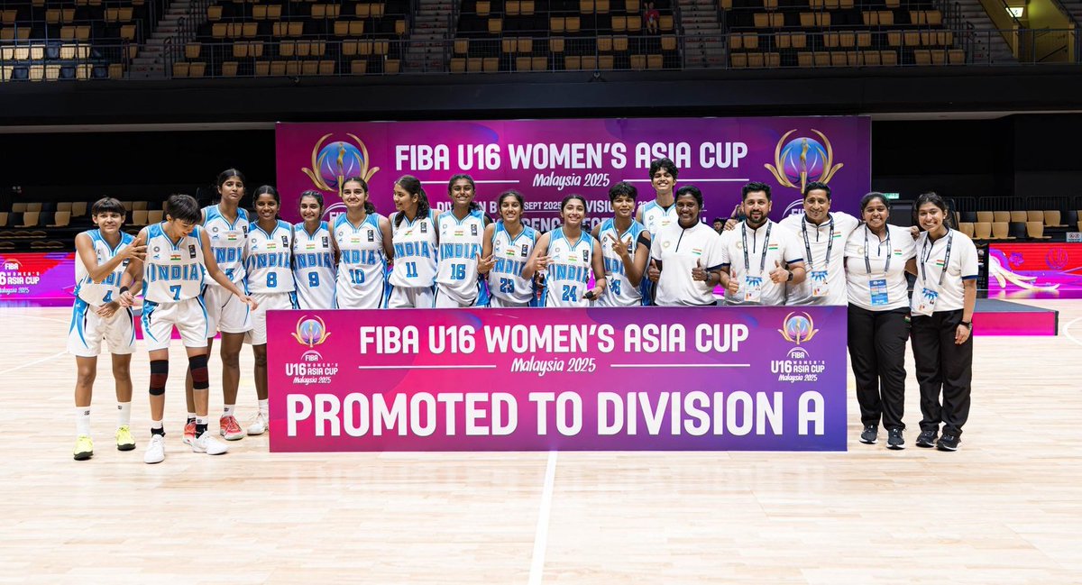 INDIA BEATS IRAN 67-66 IN A FINAL THRILLER 💥

India wins FIBA FIBA U16 Asia Cup Division B 💪

Our Women's Team is Promoted to the FIBA U16 Women's Asia Cup Division A after 8 Years! 

INCREDIBLY WELL DONE GIRLS! 🇮🇳💙