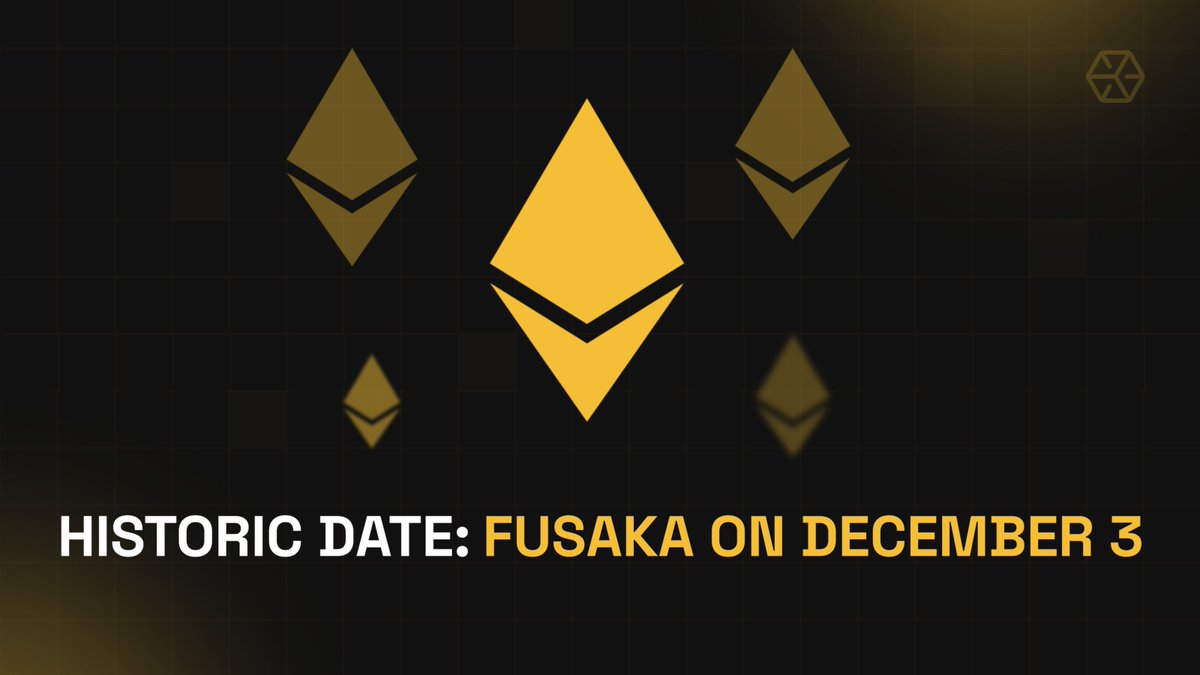 Huge news for Ethereum! Fusaka upgrade is set to go live on December 3, 2025.  Details below: 👇
