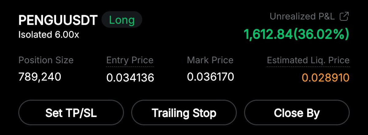 $BTC $PENGU

BTC litt sur i dag, men flere dyktige folk venter på 120k de neste dagene/ukene. PENGU longen holder jeg enda