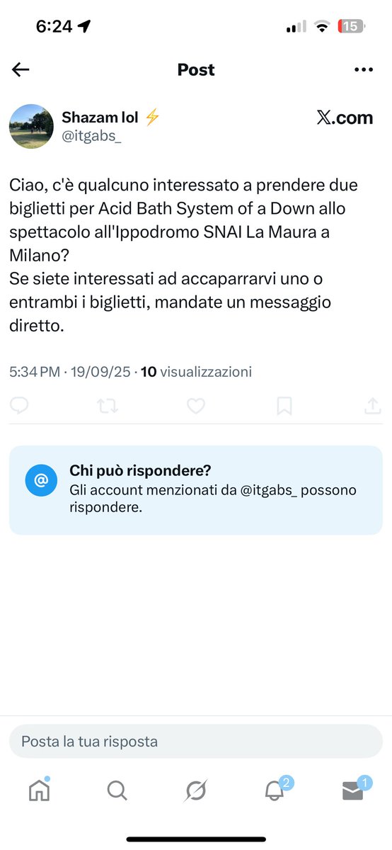 nir_vals's tweet image. ⚠️ TRUFFA ⚠️ questo vuole vendere i biglietti pit/gold dei System of a Down, chiede 50€ IN MENO al prezzo originale perché hai bisogno di soldi così dice, ma vuole pagamenti acquisita di tessere Apple (boh?) non ci cascate.