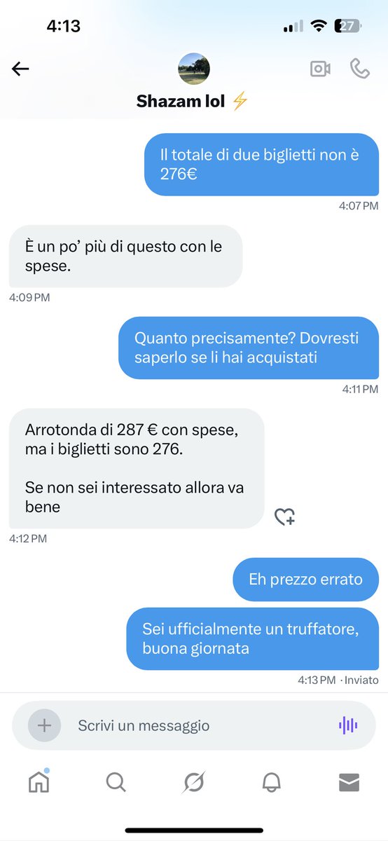 nir_vals's tweet image. ⚠️ TRUFFA ⚠️ questo vuole vendere i biglietti pit/gold dei System of a Down, chiede 50€ IN MENO al prezzo originale perché hai bisogno di soldi così dice, ma vuole pagamenti acquisita di tessere Apple (boh?) non ci cascate.