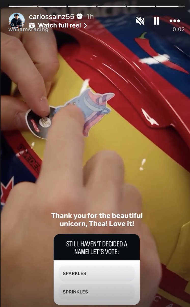 🦄 Carlos Sainz y su unicornio para Bakú: una promesa y el diseño de una fan 🦄

🥰 Una niña le preguntó si podría llevar un unicornio en el casco, y Sainz aceptó

👀 La pequeña le envió el diseño de la pegatina y ya lo han colocado en el casco

#F1 #AzerbaijanGP