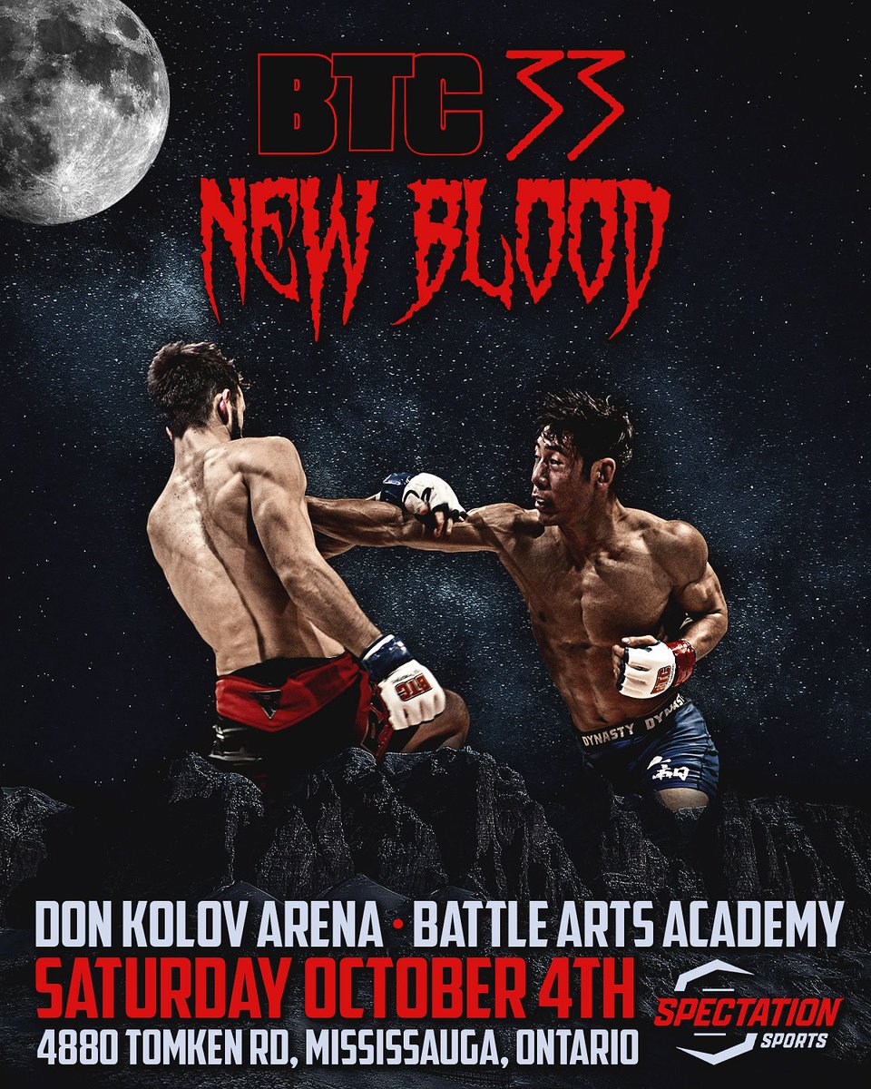 BTC 33: New Blood coming to Mississauga on October 4th ⚔️ All-amateur showdown live from the Don Kolov Arena #BTC33 #MMA #BTCFight