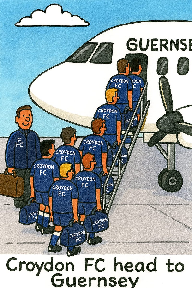 ....and here's the <a href="/Croydon_FC/">Croydon FC</a> squad flying to Guernsey