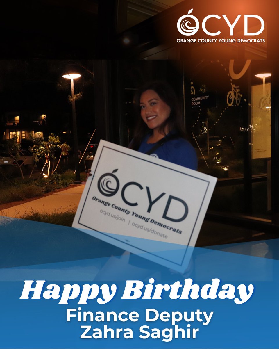 Join us in wishing our incredible Finance Deputy, Zahra Saghir, a happy birthday 💸🎂 We are so thankful for her passion, energy, and the expertise she brings to the board. OC and young dems across our state are better off because of her leadership. Happy birthday, Zahra! 🎉