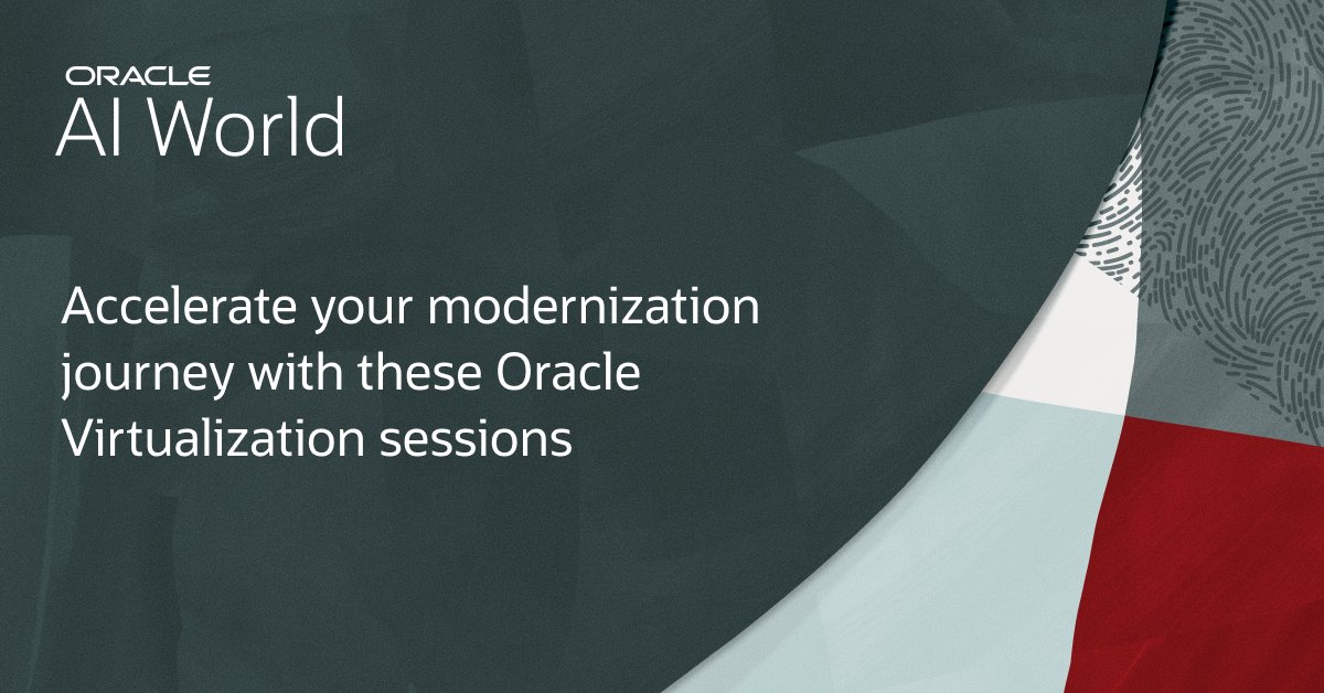 OracleLinux's tweet image. Check out these #AIWorld sessions to learn how you can make the shift to an open, flexible alternative to proprietary virtual infrastructure while reducing IT spend and simplifying management. social.ora.cl/6012Ap4Qm