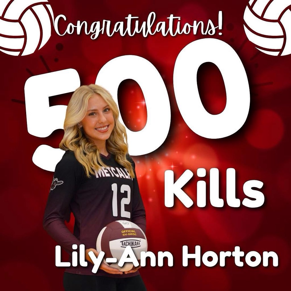MetcalfeSchools's tweet photo. Congratulations to Lily Horton for earning her 500th career kill vs Monroe County! https://t.co/9tKCotD7WK