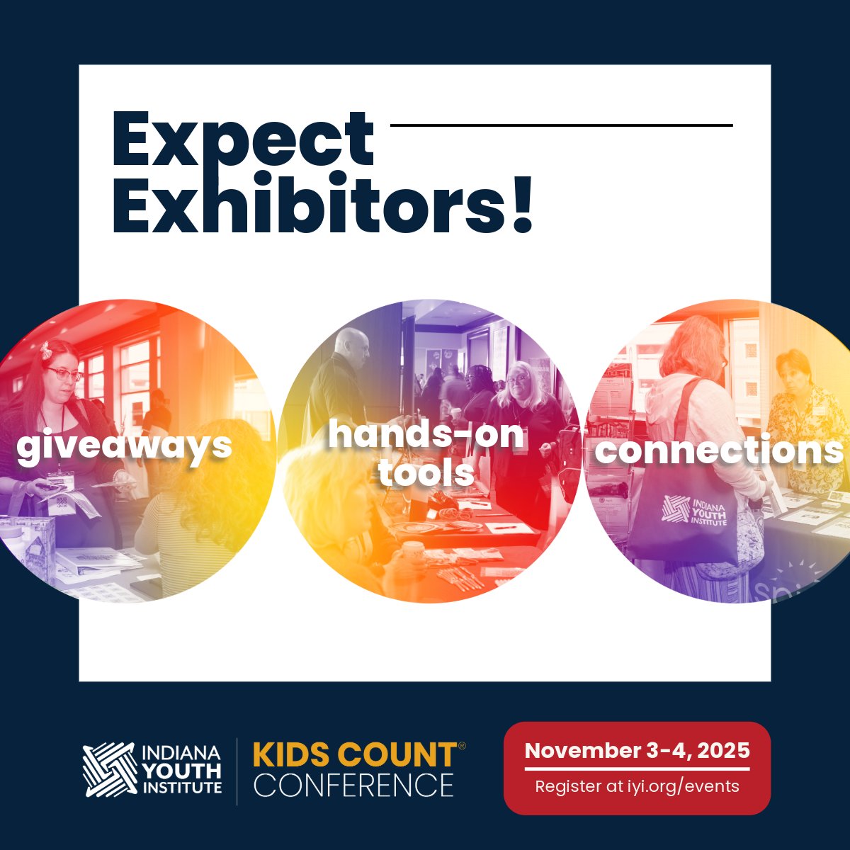We’re thrilled to welcome just a few of this year’s KIDS COUNT® Conference exhibitors:
@inafterschool
@indianaacademy
@peacelearning
Want to exhibit? There’s still time.
cvent.me/gyGkdO?RefId=s… #IYIKCC25