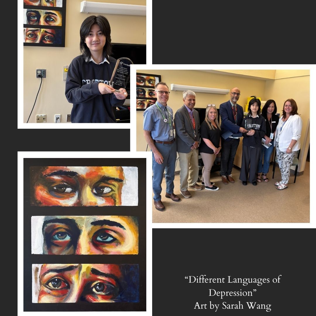 We are thrilled to share a heartfelt thank you to Sarah for her generous donation of artwork to our hospital and the psych unit! Her beautiful piece, “Different Languages of Depression,” serves as a powerful reminder of the many ways mental health can be expressed and understood.
