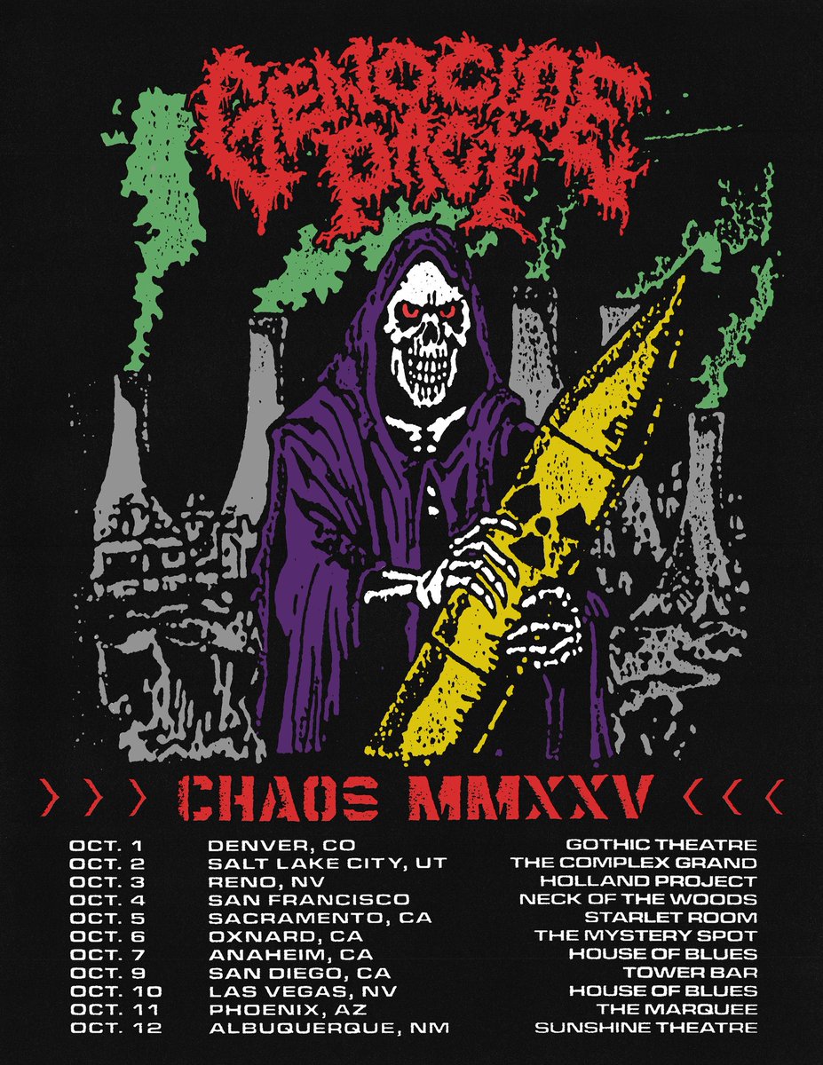 ALL UPCOMING TOUR DATES CAN BE FOUND HERE. SEE YOU SOON WESTERN AMERICA ☢️