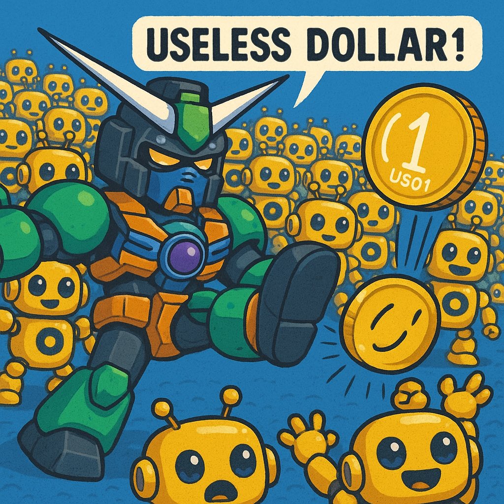 $USELESS DOLLAR 1 
-launched by useless dev  

#USD1 <a href="/SolportTom/">Tom</a> <a href="/theunipcs/">Unipcs (aka 'Bonk Guy') 🎒</a> 

Lets choose a winner 

F2qgoNVRXiBv9m8c4NMmzsVuLgTzmNSp6hhTxjYFbonk