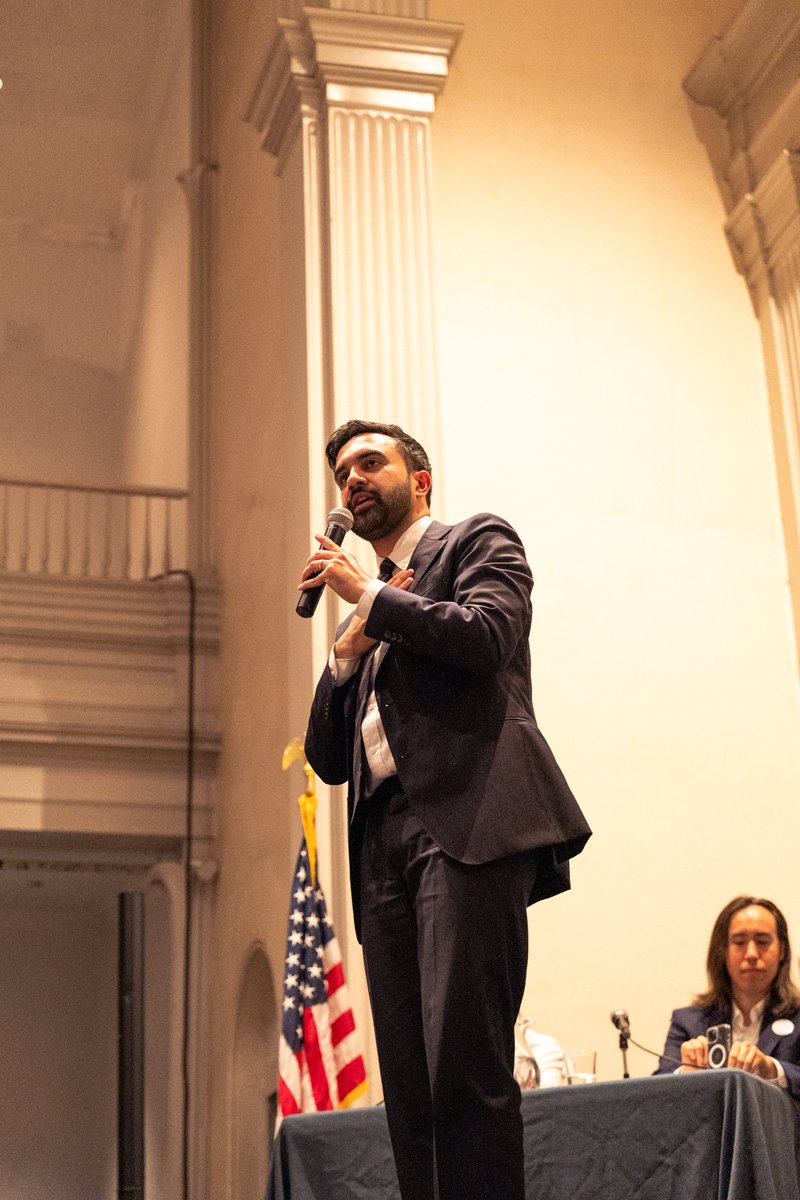 ZohranKMamdani's tweet photo. Thank you to all who gathered at St. Mark's Church in-the-Bowery last night for a town hall hosted by 12 downtown Manhattan Democratic clubs. 

These local activists do the frontline work of sustaining our democracy—knocking on doors, making calls, keeping hope alive. https://t.co/YuDxpdkLm8