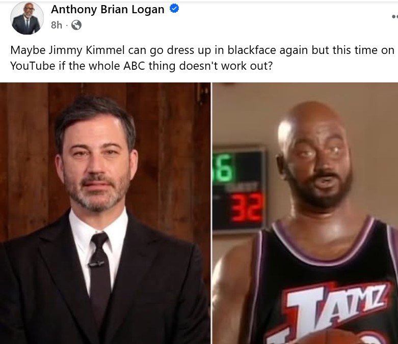 BevonEarth's tweet photo. @BarackObama Bill Maher Politically Correct Show was cancelled by ABC for a less offensive comment re: 9/11 Hijackers. 
Surprised Jimmy Kimmel was not shamed for wearing Black Face in many comedy skits in the 1990s till 2010. 
Doubt he would dare do that now. https://t.co/ozXwGfI731