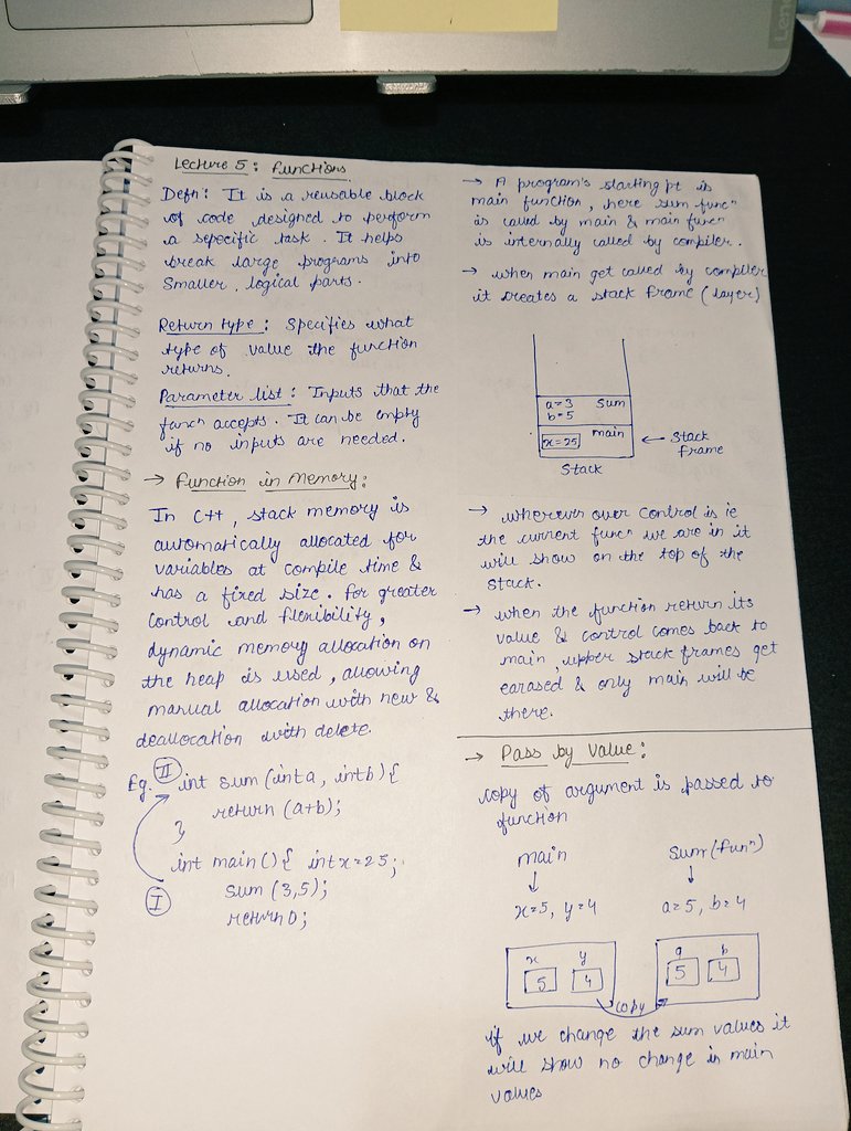demicoder14527's tweet image. Day 2 of #100DaysOfCode 
Today I have made notes and did the homework problems of the lectures 
@ShradhaKhapra_ @ApnacollegeX 
#connect