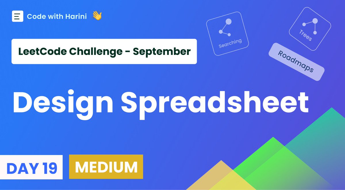 _CodeWithUs_'s tweet image. Design Spreadsheet | LeetCode 3484 | Sep Day 19 | Design + Hashing ✅✌️
youtu.be/jIRAyKt0WZ8
.
.
.
.
.
.
.
.
.
.
.
#leetcodesolution #LeetCode #leetcodedaily #leetcodemedium #faangprep #startup #dsa #hashmap #codeexplain #coderlife #codingchallenge #prepareinterview