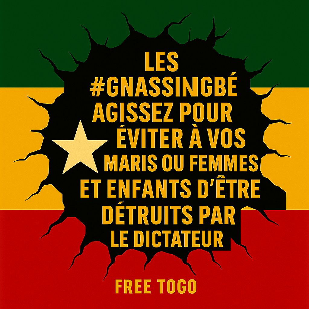 kankuamomo's tweet photo. Les #gnassingbé votre frère dictateur @FEGnassingbe en veut à vos familles et proches

C'est une urgence pour votre famille

#faureMustGo #faureMustGoNow #FreeTogoNow
#FreeTogo #FaisTaPart #LiberezAffectio #Togo🇹🇬
#LiberezTousLesPrisonniersPolitiques https://t.co/m4uHEUXfeG