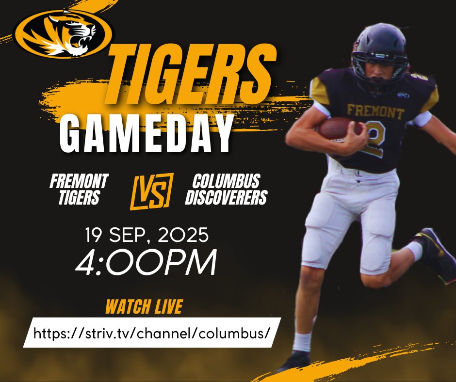🚨 Tiger Gameday🚨
🆚 Columbus Middle School
🕓 4:00pm (before the HS Varsity Game)
📍 Pawnee Park
🎟️ $5 Adults / $3 Students - Good for MS &amp; HS Games
💻 striv.tv/channel/columb…

Parents may check out Students AFTER MS Game to stay for HS Game. 

#GoTigers