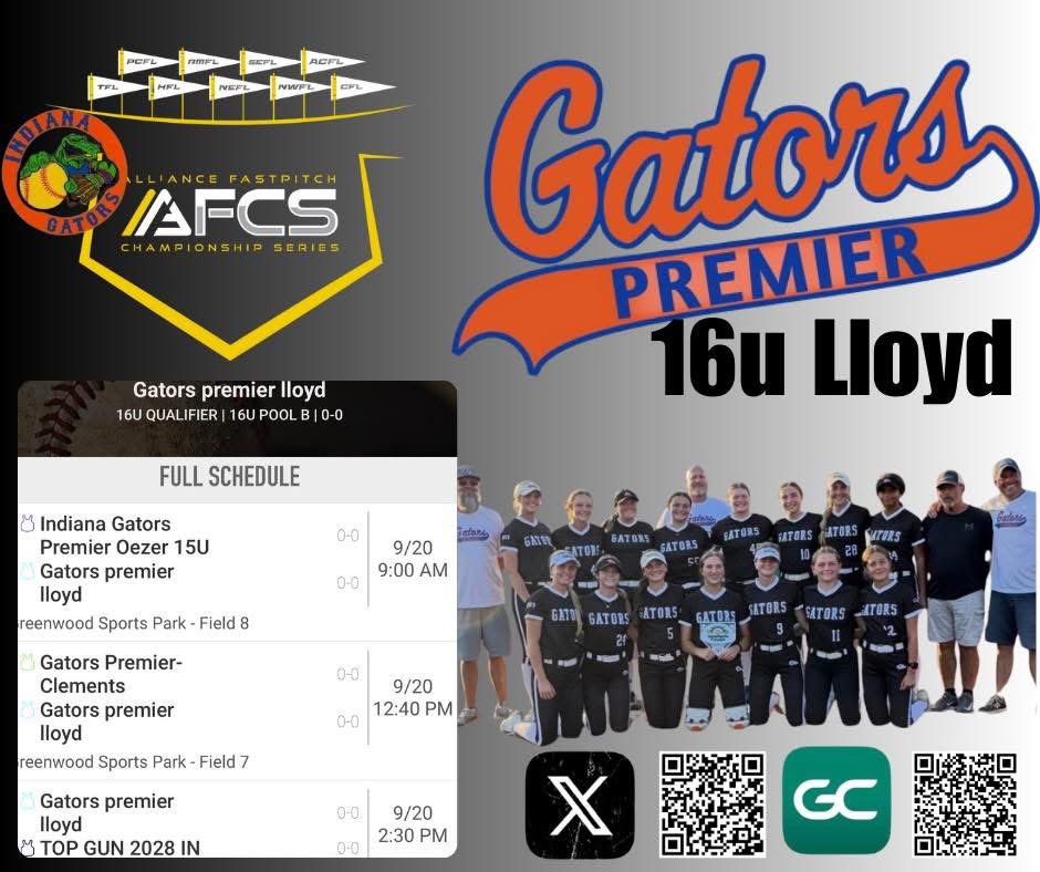 Second tourney of this fall season!! Come out and see us dominate!! Go gators! ❤️🥎🐊<a href="/GatorsPremier10/">Indiana Gators Premier Lloyd 16U</a> <a href="/IndianaSB/">Indiana Softball</a> <a href="/NorthwesternU/">Northwestern</a> <a href="/PurdueSoftball/">Purdue Softball</a> <a href="/IlliniSB/">Illinois Softball</a> <a href="/NDsoftball/">Notre Dame Softball</a> <a href="/BallStateSB/">Ball State Softball</a> <a href="/ButlerSoftball/">Butler Softball</a>