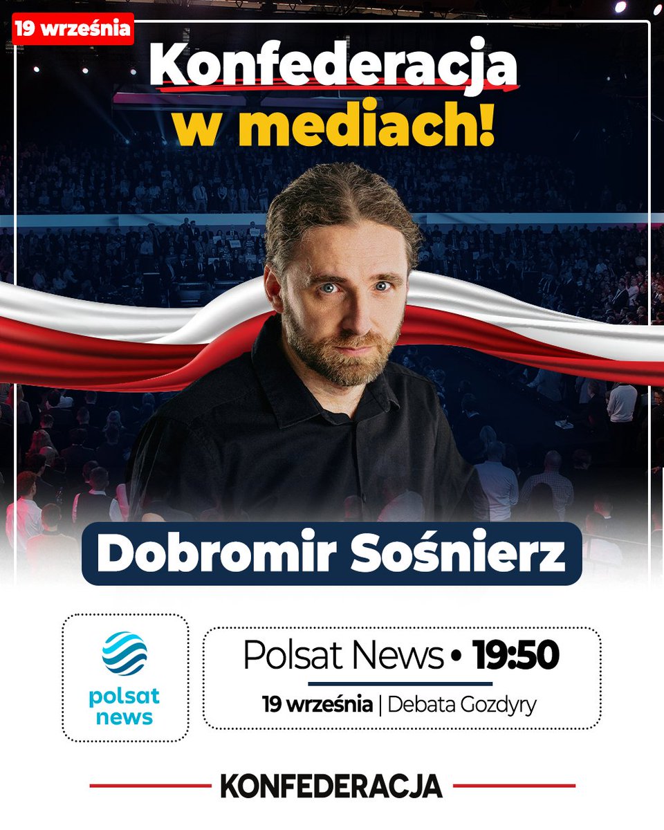 Już o 19:50 <a href="/D_Sosnierz/">Dobromir Sośnierz</a>  będzie gościem w <a href="/PolsatNewsPL/">PolsatNews.pl</a> !