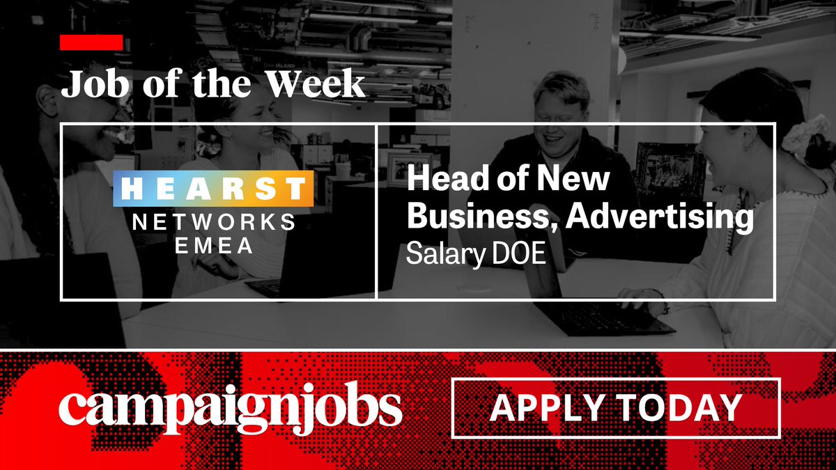Hearst Networks EMEA is seeking a commercially-minded, data-driven individual to build new revenue streams, from branded content to sponsorships.

Apply now: jp.campaignlive.co.uk/jobdetail/1766…

#AdSales #MediaJobs #Advertising #LondonJobs