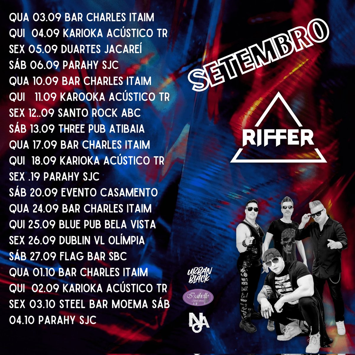 BandaRiffer's tweet photo. Setembro Agenda https://t.co/1hUEV08rl6