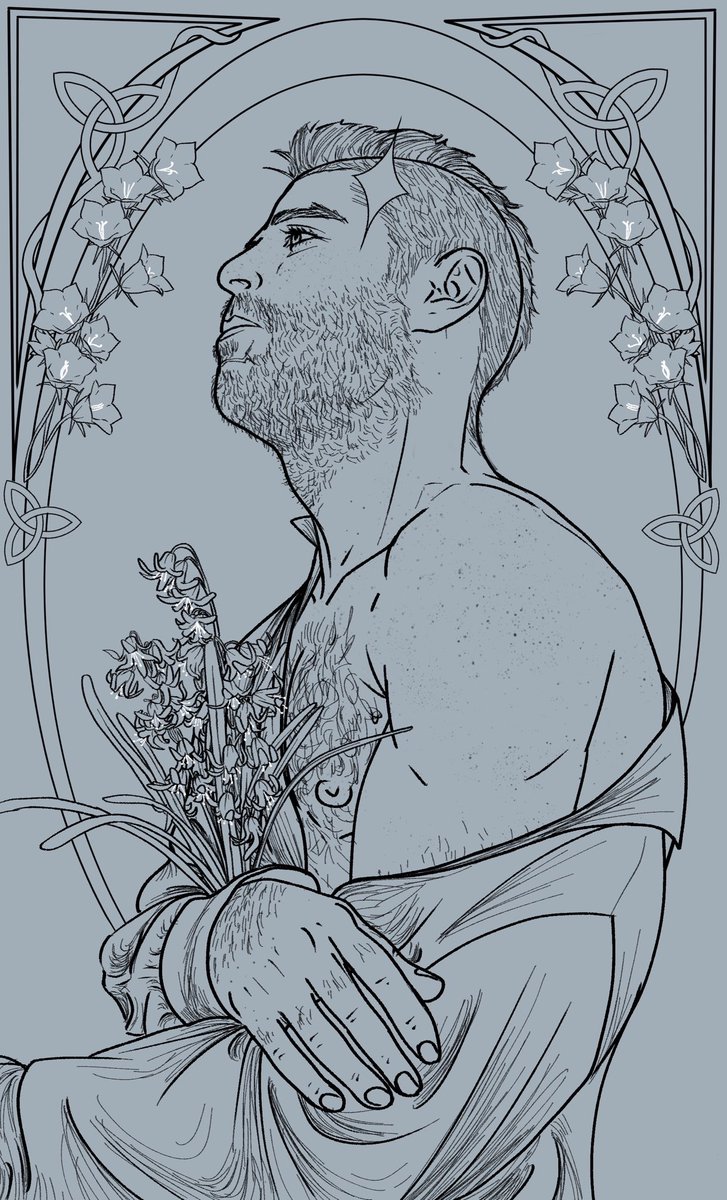 Ozy_Pineapple's tweet image. ⚠️WIP⚠️ Been meaning to do an Art Nouveau Style for a while. Just need colouring.

#soap #johnny #cod #mw #mactavish #john #wip