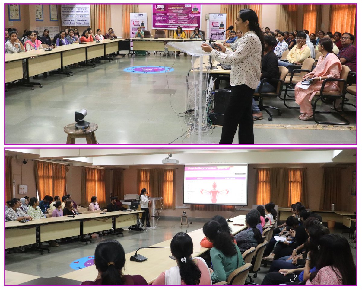 icmr_niv's tweet photo. @ICMR_NIV held #awareness talk on “#Menstrual #Health, #Perimenopausal &amp; #Menopausal #Symptoms &amp; #Care” by Dr Charushila Palwade, Director, Benecare Mother &amp; Child Superspeciality Hospital for #Scientists, #Staff &amp; #Students. @DeptHealthRes @ICMRDELHI #SwasthNariSashaktParivar https://t.co/B39KxpcUW4