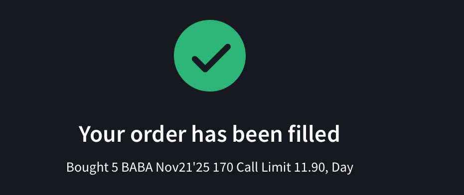 $BABA $SPY $QQQ

$BABA I just bought  November 21st $170 calls

Not financial advice!!!