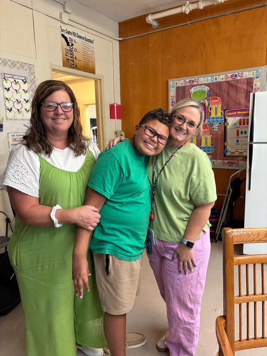 Mrs. Jestes' Life Skills class celebrates "Don't Be Mean, Wear Green" day as part of the SAVE Promise Club spirit week.