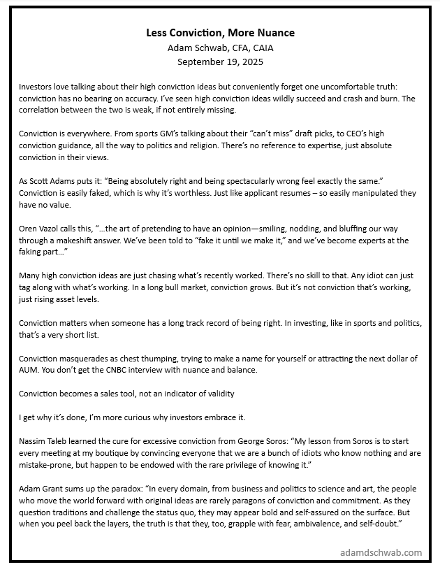 AdamDSchwab's tweet photo. Conviction is easily faked, which is why it’s worthless.

Conviction becomes a sales tool, not an indicator of validity.

Just like applicant resumes – so easily manipulated they have no value. https://t.co/mqdxbNGtYg