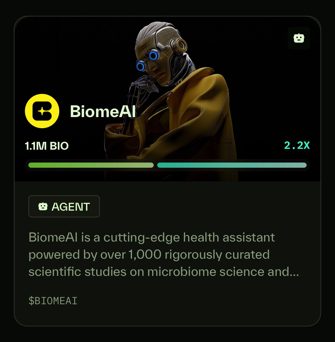 BioProtocol's tweet image. 2 hours later the $BiomeAI sale is 2.2x oversubscribed 🫡

Sale ends Monday - pledge $BIO &amp;amp; BioXP to get an allocation: app.bio.xyz/launchpad