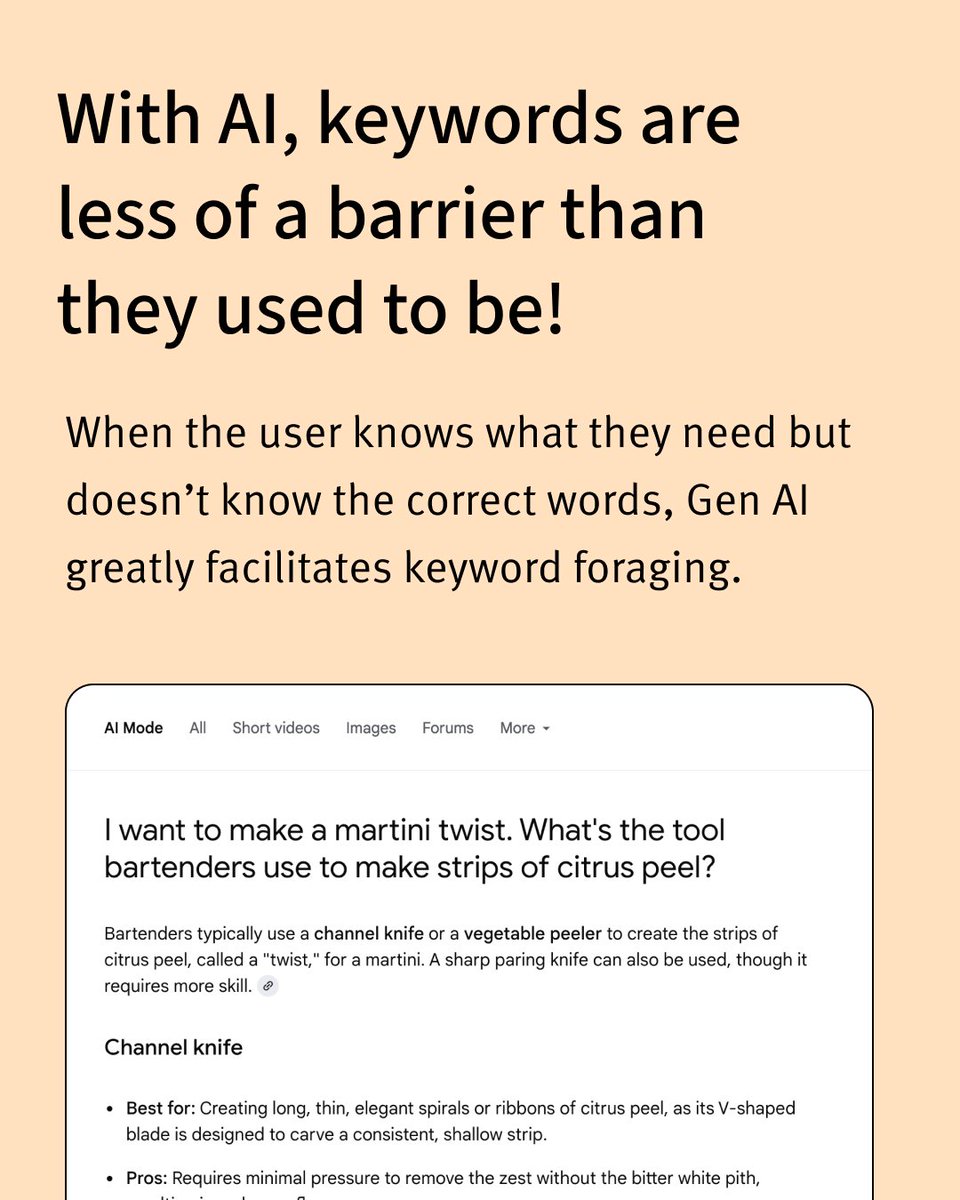 NNgroup's tweet photo. Users often search AI with basic keywords, missing its ability to understand natural language and context. Our research reveals a discoverability barrier—many don't know what AI can do.

Read more
https://t.co/gtZGbVG2Sq

#UX #AI #UserResearch https://t.co/JvU3Ht0KI6