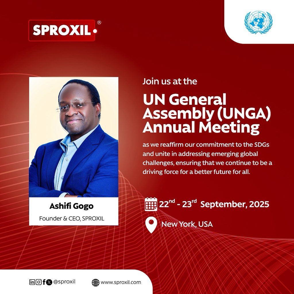 We’re honored to join global leaders at the UN General Assembly (UNGA) Annual Meeting 2025 in New York.

At Sproxil, our commitment to the Sustainable Development Goals (SDGs) drives us to build safer supply chains, protect consumers, and create solutions that power economic