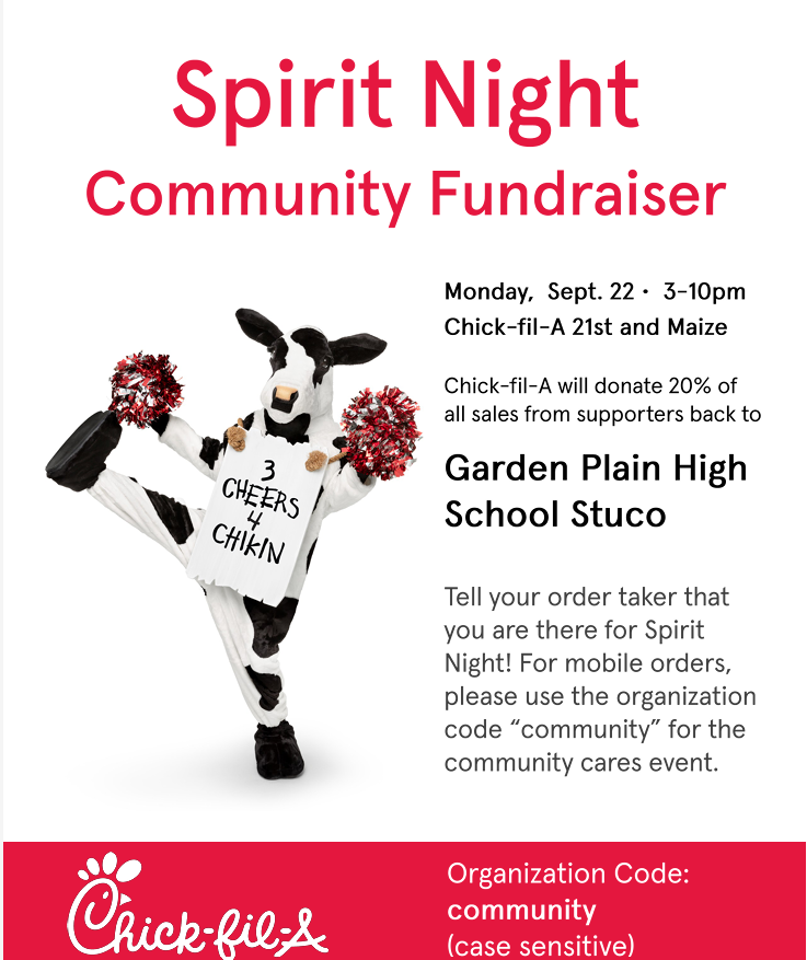 Dinner Plans for Monday Night!!! STUCO Night at Chick-fil-A