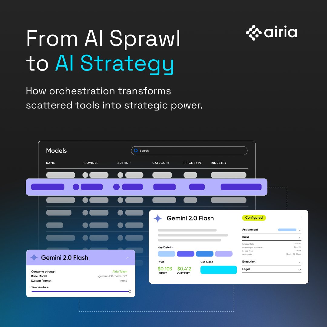 Airia_AI's tweet image. #AISprawl is killing enterprise ROI 📉

Every department with different AI tools = chaos: 
⚠️ Redundant costs 
⚠️ Security gaps
⚠️ Innovation bottlenecks

Solution? #AIOrchestration platforms.

Stop the sprawl: bit.ly/3H2lESN

#EnterpriseAI #AiriaAI