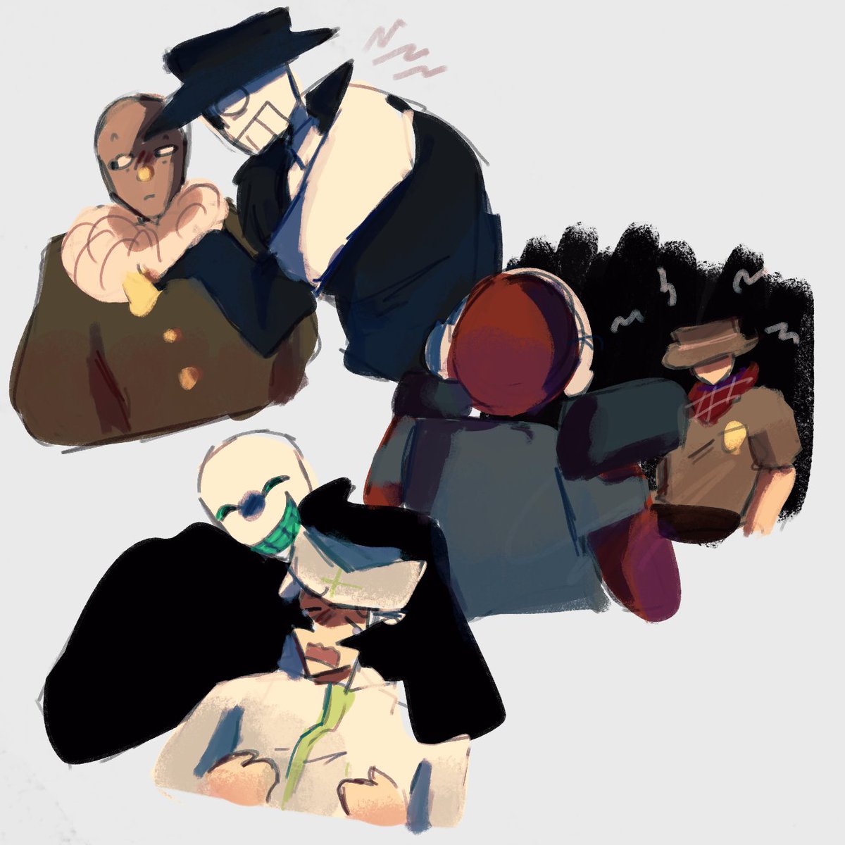 SliceOfTheSub's tweet image. Lazy doodles of civilans and killers intereacting
#dieofdeath