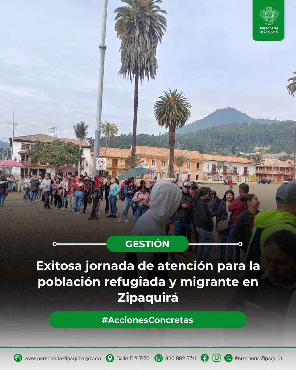 ✍🏻⚖️ 🧑🏻‍💻| Exitosa jornada de atención para la población refugiada y migrante en Zipaquirá

La Personería de Zipaquirá, con el apoyo de Migración Colombia, realizó una exitosa jornada de atención para la población refugiada y migrante de Zipaquirá.