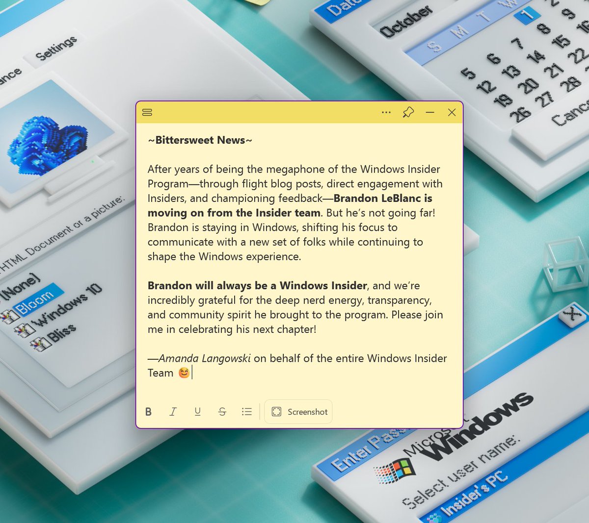 amanda_lango's tweet image. Bittersweet news as we say goodbye to @brandonleblanc in his role with @WindowsInsider! 
Thank you, Brandon, for everything you&apos;ve done to support and grow the WIP Community and wishing you all the best in your next chapter :)