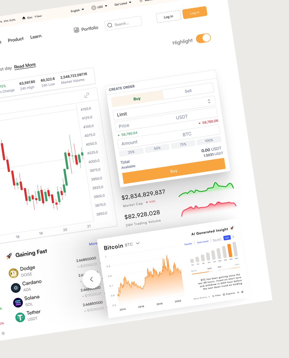 UI_Designguy's tweet image. Ui exploration of A crypto dashboard 🔥
#uiuxdesigns #uxui #productdesign #uiux #uidesigner