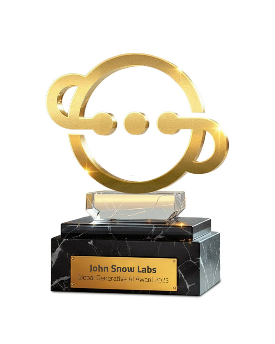 JohnSnowLabs's tweet image. 🏆 John Snow Labs Wins Best Healthcare AI Application at the 2025 Global Generative AI Awards
Read more: hubs.li/Q03K5rg70
Learn more: hubs.li/Q03K5lzY0
#HealthcareAI #GenerativeAI #NoCodeAI #ResponsibleAI #LLM #MedicalNLP #JohnSnowLabs #AIinHealthcare