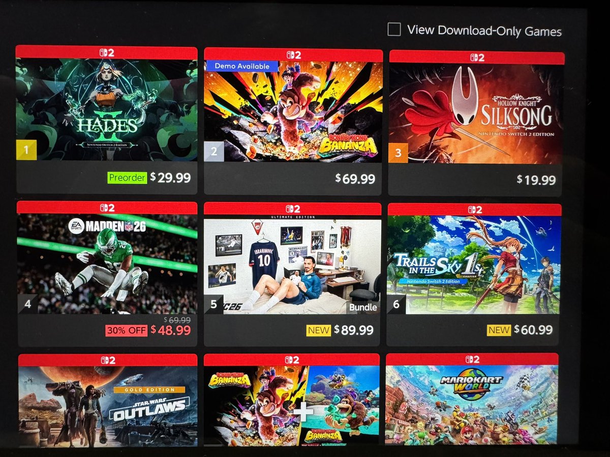 CrocOclock's tweet image. Hades 2 is the best selling game on Nintendo Switch 2 eShop. EA Sports FC 26 enters at no.5 and Trails in the Sky 1st Chapter at no.6!